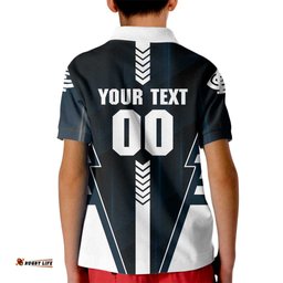 Personalized Carlton Blues Kid Polo Shirt Modern Geometric Sports Graphic Style TS04