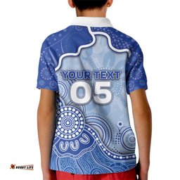 Custom Roos Football Kid Polo Shirt Aboriginal Dot Art Pattern DT05