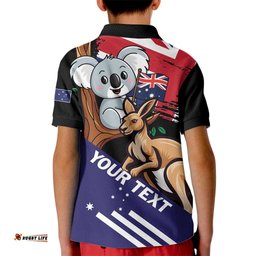 Personalised Australia Kangaroo Koala Together Kid Polo Shirt Special Edition LT01