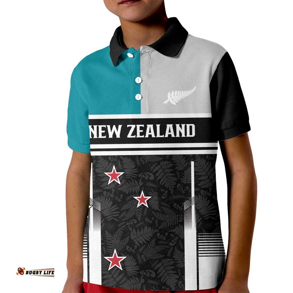 Custom NZ Cricket Pride Kid Polo Shirt Silver Fern Fan Supporter Apparel LT9