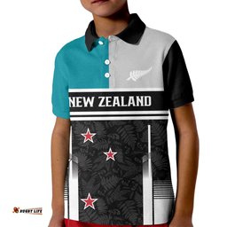 Custom NZ Cricket Pride Kid Polo Shirt Silver Fern Fan Supporter Apparel LT9