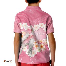 Personalised Pink Galah Australia Valentine's Day Kid Polo Shirt I Love You With All My Heart LT14