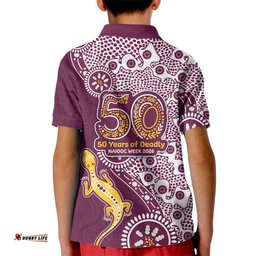 Manly Warringah Sea Eagles NAIDOC Week 2026 Kid Polo Shirt Aboriginal Lizard Dot Painting - 50 Years of Deadly TS04