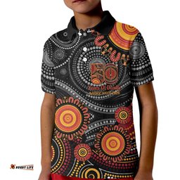 NAIDOC Week 50 Years Deadly Personalised Kid Polo Shirt Aboriginal Art LT14