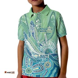 NAIDOC Week - 50 Years Deadly Torres Strait Kid Polo Shirt Pastel Waves LT7