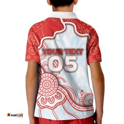Custom Swans Football Kid Polo Shirt Aboriginal Dot Art Pattern DT05