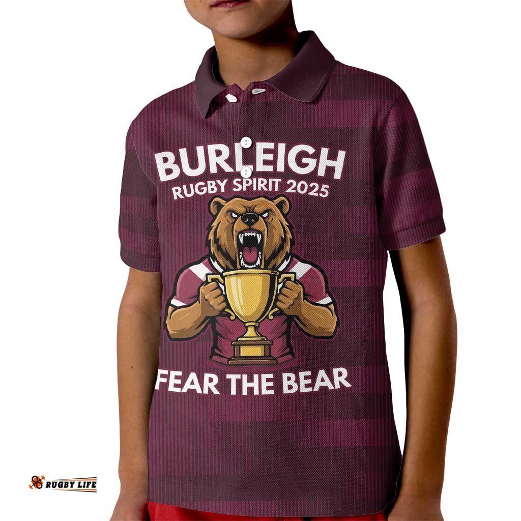 Pride of Burleigh Rugby Spirit Custom Kid Polo Shirt Queensland Grand Final Edition 2025 LT9