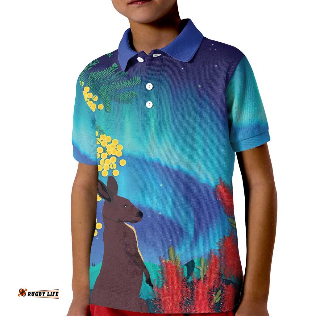 Australia Northern Lights Scenery Kid Polo Shirt LT7