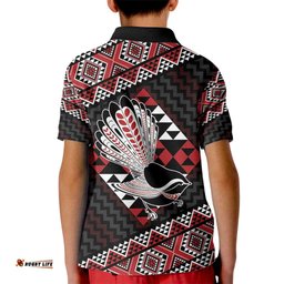 Taniko Aotearoa Kid Polo Shirt Poutama Mix Piwakawaka LT7
