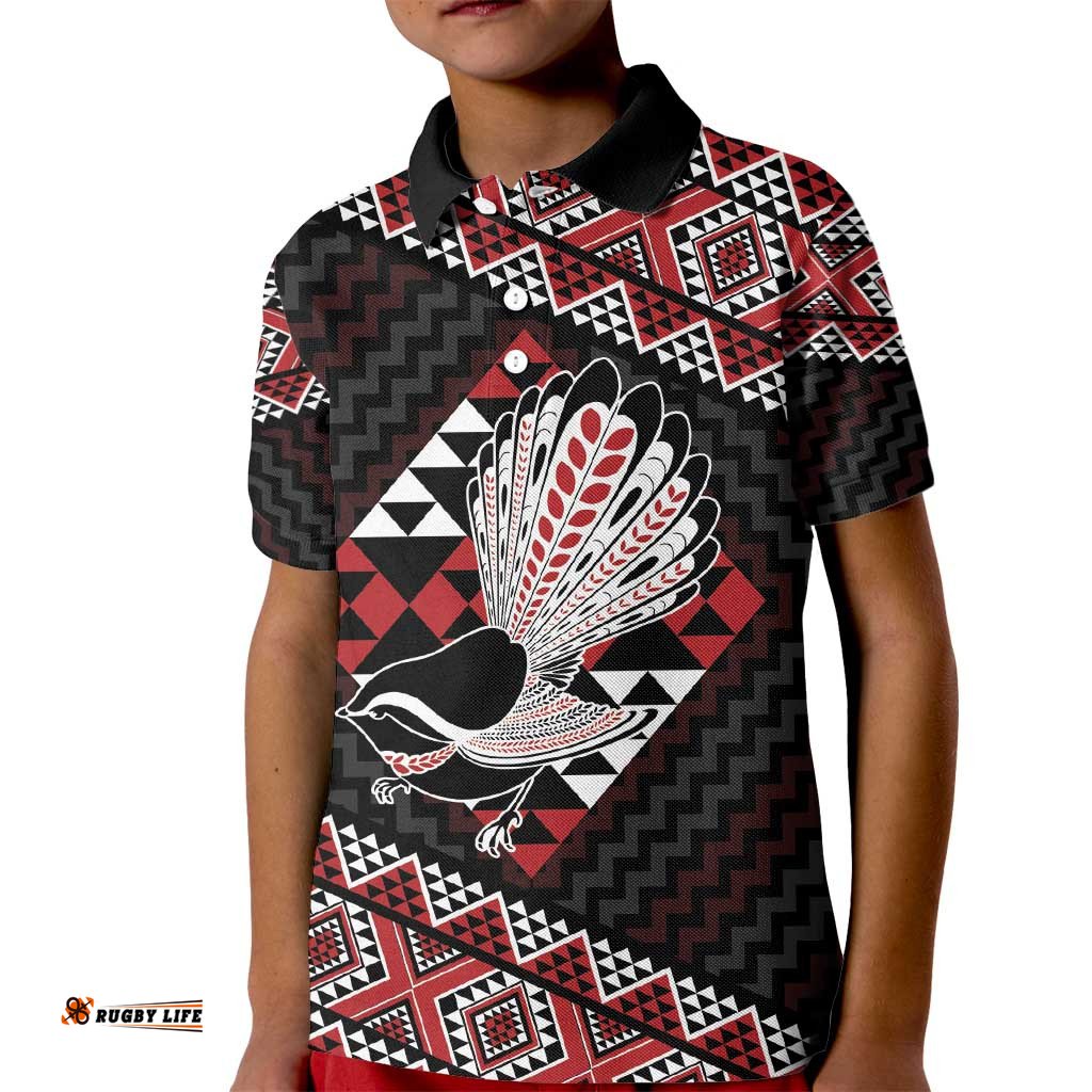 Taniko Aotearoa Kid Polo Shirt Poutama Mix Piwakawaka LT7