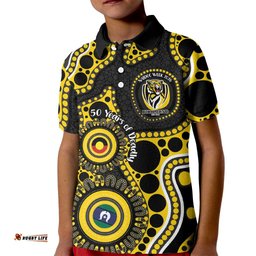 Richmond NAIDOC Week 2026 Personalised Kid Polo Shirt 50 Years of Deadly Aboriginal Art LT14