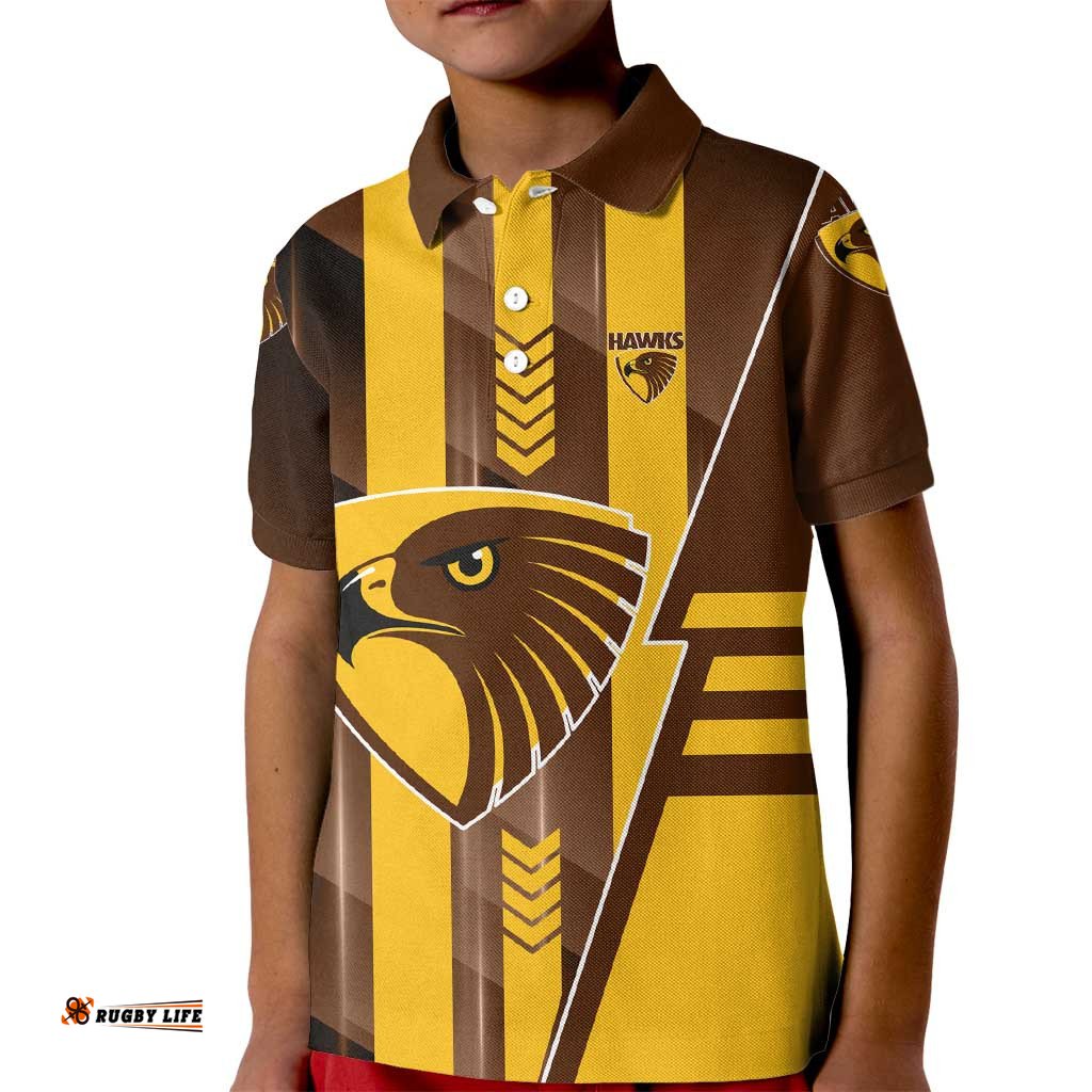 Personalized Hawthorn Hawks Kid Polo Shirt Modern Geometric Sports Graphic Style TS04