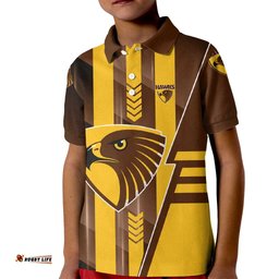 Personalized Hawthorn Hawks Kid Polo Shirt Modern Geometric Sports Graphic Style TS04