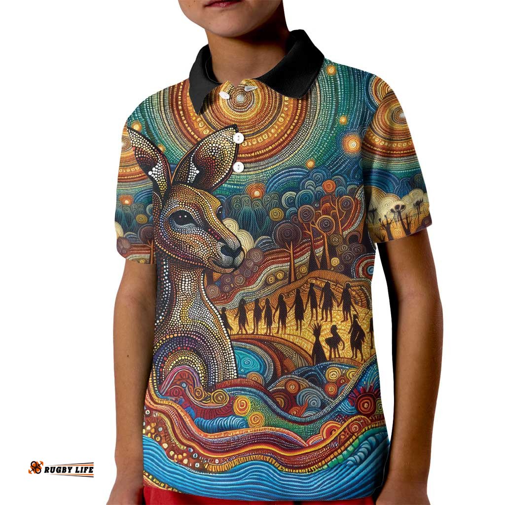 Aboriginal Dreamtime Stories Land Kid Polo Shirt LT9