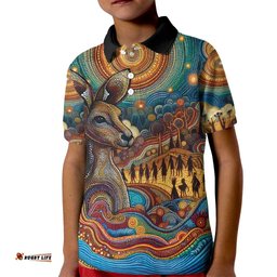 Aboriginal Dreamtime Stories Land Kid Polo Shirt LT9