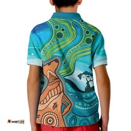 Aussie Aurora Borealis Aboriginal Art Kid Polo Shirt LT7