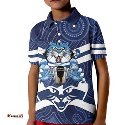AFL Cats Football Personalised Kid Polo Shirt Final Geelong Premiers Trophy Aboriginal LT14