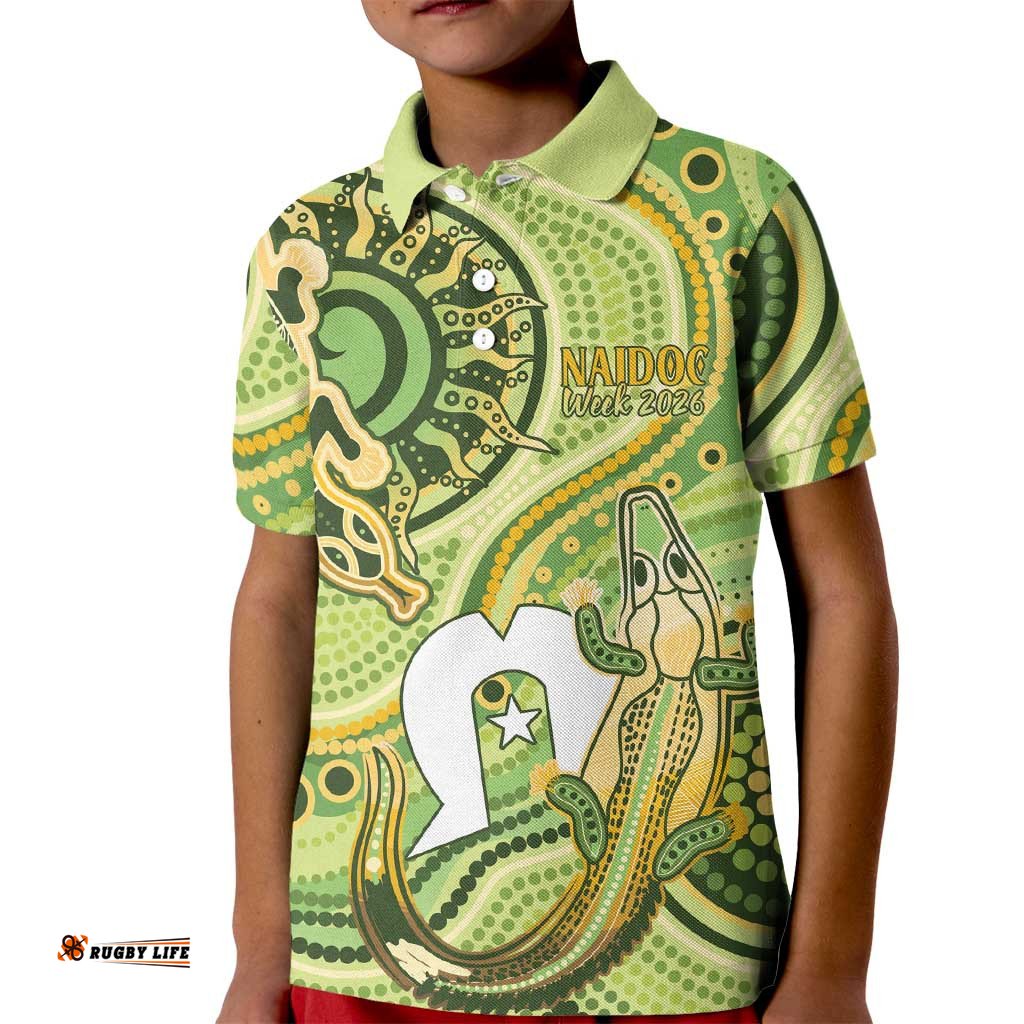 2026 NAIDOC Week 50 Years Deadly Kid Polo Shirt Flows of Time LT7