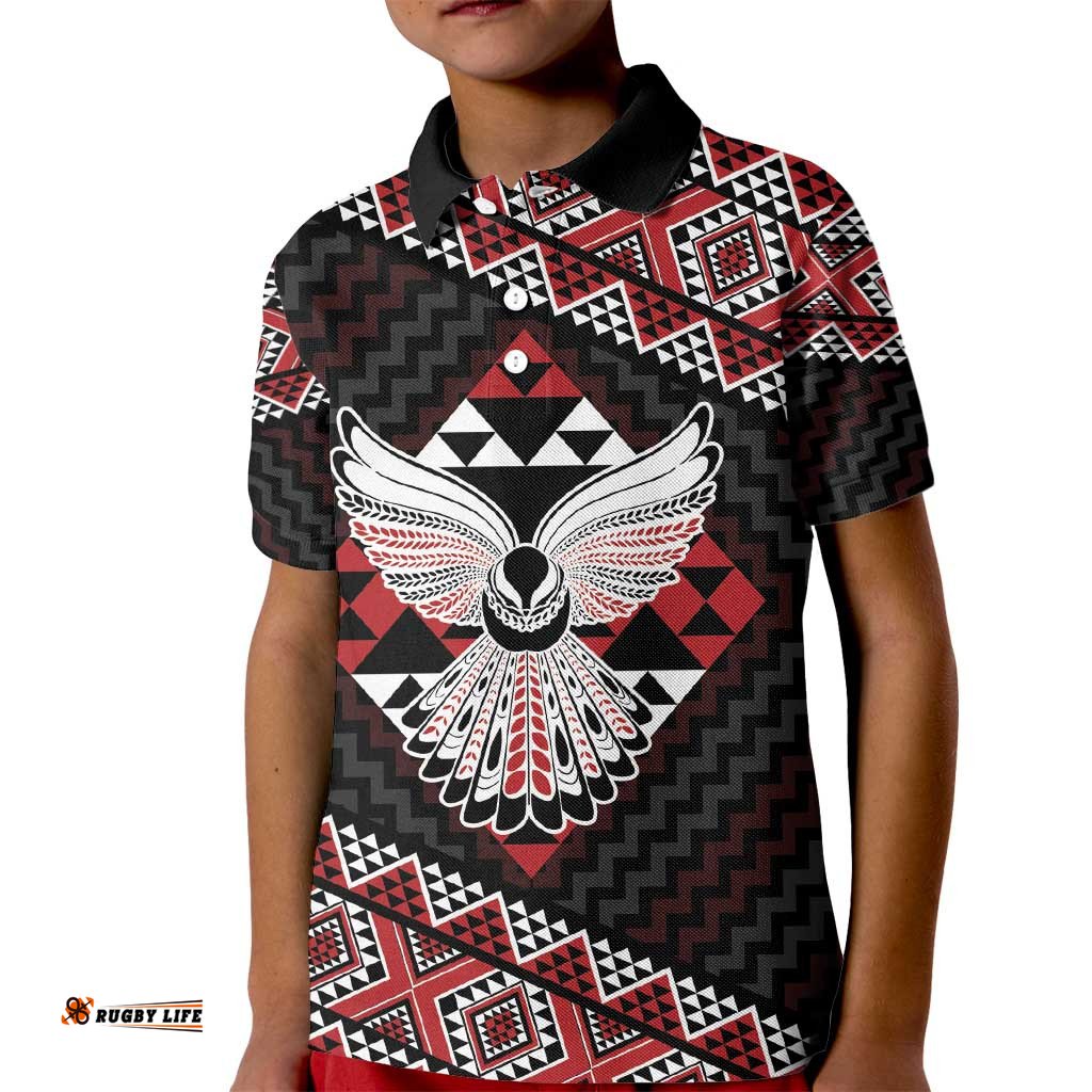 Taniko Aotearoa Kid Polo Shirt Poutama Mix Piwakawaka - Ver02 LT7