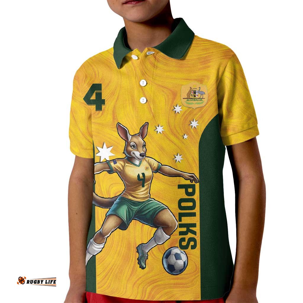 Polkinghorne Australia Matildas Kid Polo Shirt 2024 Thank You Polks LT14