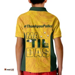 Polkinghorne Australia Matildas Kid Polo Shirt 2024 Thank You Polks LT14