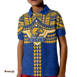Personalized West Coast Eagles Kid Polo Shirt Polynesian Tribal Pattern Heritage Football TS04