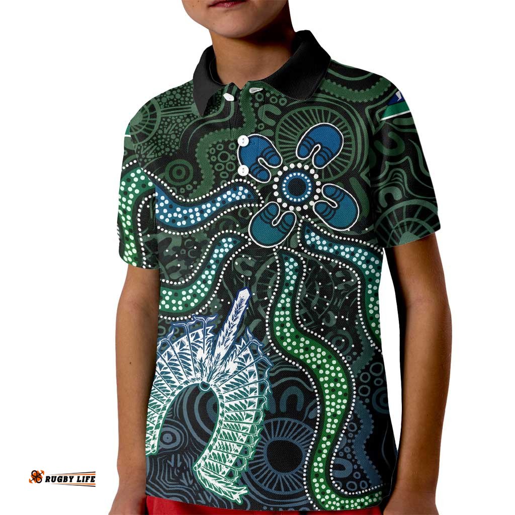 Torres Strait Islands Kid Polo Shirt Indigenous Australian Marine Tribal Dot Art TS04
