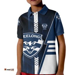 Personalized Geelong Cats Kid Polo Shirt Modern Geometric Sports Graphic Style TS04