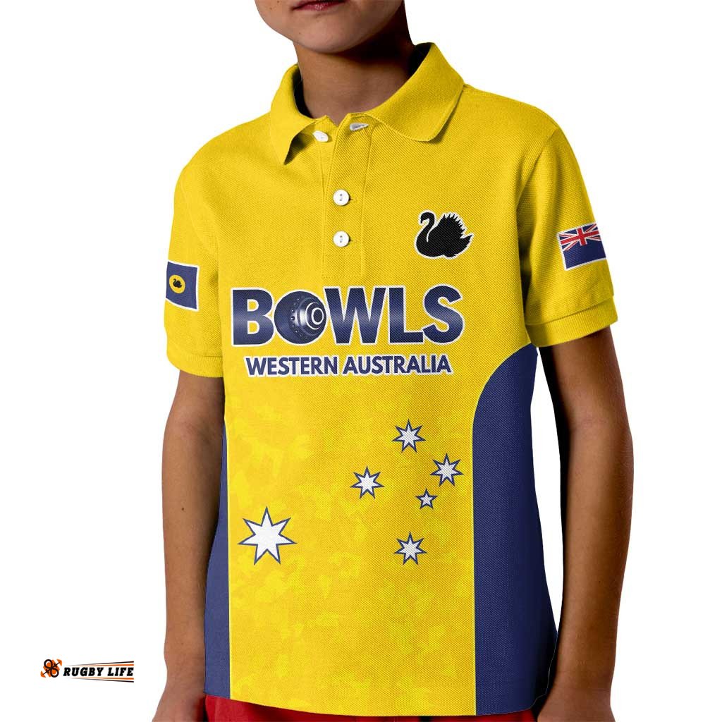 Western Australia Lawn Bowls Custom Kid Polo Shirt Aussie Minimalist Style LT9