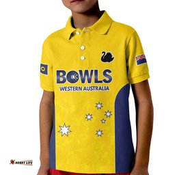 Western Australia Lawn Bowls Custom Kid Polo Shirt Aussie Minimalist Style LT9