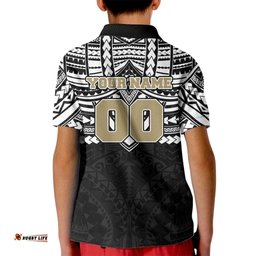 Personalized Collingwood Magpies Kid Polo Shirt Polynesian Tribal Pattern Heritage Football TS04