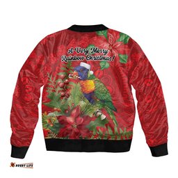 Aussie Rainbow lorikeet Bomber Jacket Aboriginal Inspired Christmas LT9