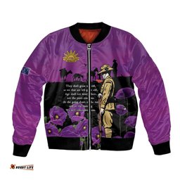 ANZAC Soldier and War Animals Bomber Jacket We Will Remember Them LT15