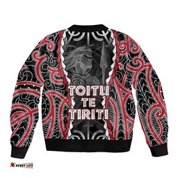 Aotearoa Waitangi Day Bomber Jacket Maori Warrior Tribal Tattoo LT05