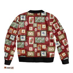 Aussie Birds Christmas La La Land Bomber Jacket Red Vintage Stamp Edition LT9