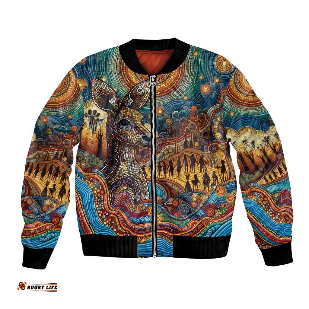 Aboriginal Dreamtime Stories Land Bomber Jacket LT9