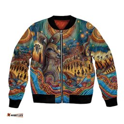 Aboriginal Dreamtime Stories Land Bomber Jacket LT9
