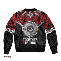Aotearoa and Tonga Mo Te Tiriti Bomber Jacket New Zealand Honour The Treaty Ake!Ake!Ake! LT9
