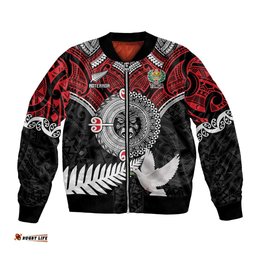 Aotearoa and Tonga Mo Te Tiriti Bomber Jacket New Zealand Honour The Treaty Ake!Ake!Ake! LT9