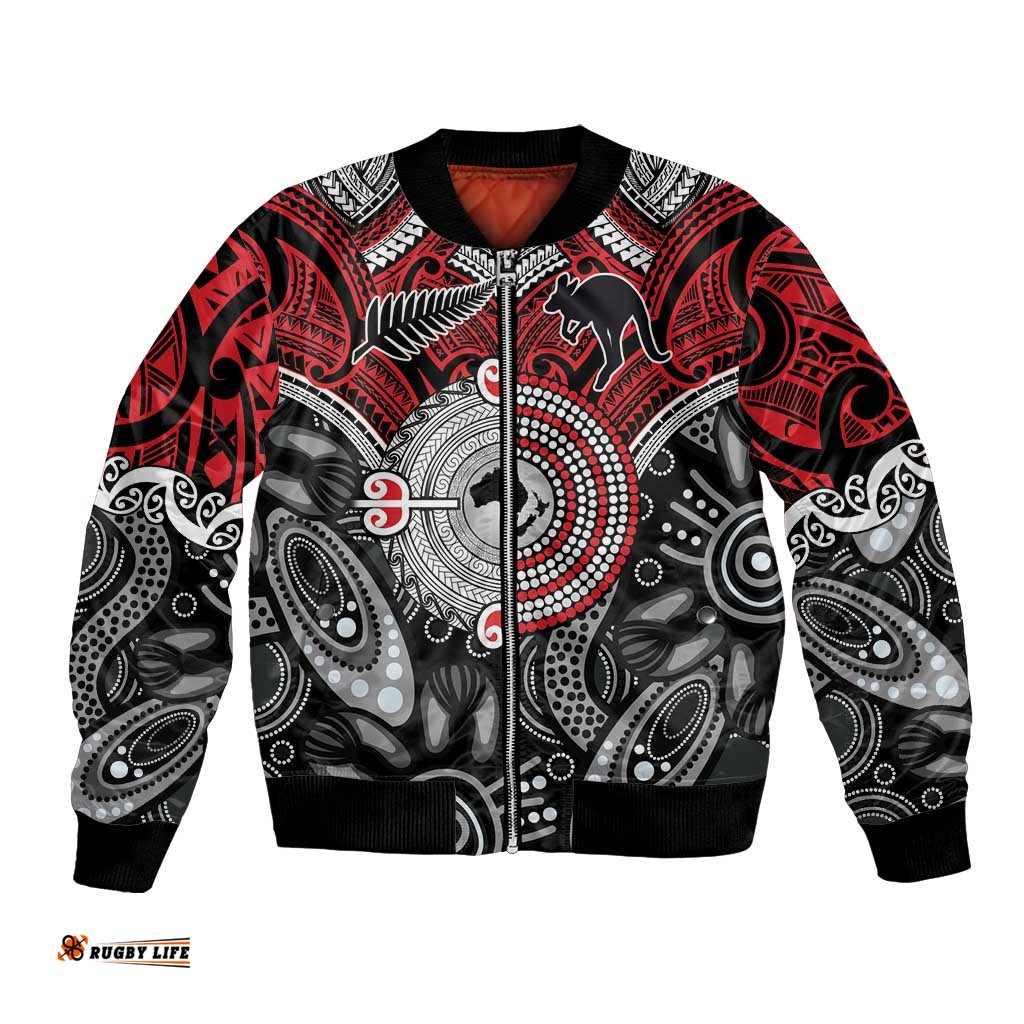 Aotearoa and Australia Bomber Jacket New Zealand Honour The Treaty Ake!Ake!Ake! LT9