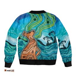 Aussie Aurora Borealis Aboriginal Art Bomber Jacket LT7