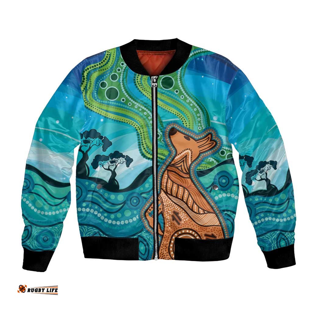 Aussie Aurora Borealis Aboriginal Art Bomber Jacket LT7