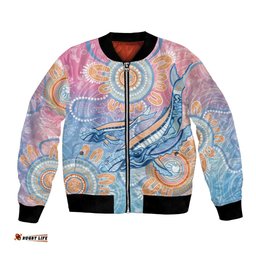 Aussie NAIDOC Week Pastel Bomber Jacket Dreaming Whales LT7