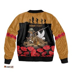Australia ANZAC Day Personalised Bomber Jacket Honouring The Animals That Served LT9