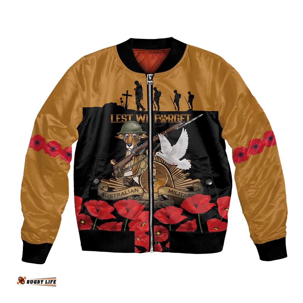Australia ANZAC Day Personalised Bomber Jacket Honouring The Animals That Served LT9