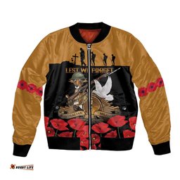 Australia ANZAC Day Personalised Bomber Jacket Honouring The Animals That Served LT9