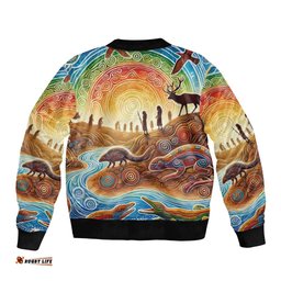 Aboriginal Dreamtime Animals Stories Bomber Jacket LT9