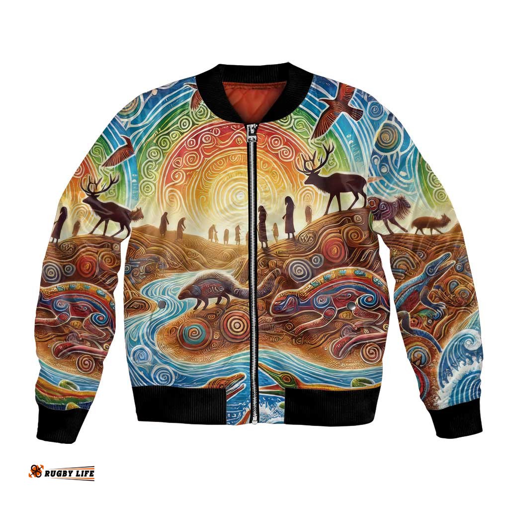 Aboriginal Dreamtime Animals Stories Bomber Jacket LT9