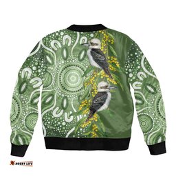 Aussie Kokaburra Golden Wattle Bomber Jacket Aboriginal with National Color LT9