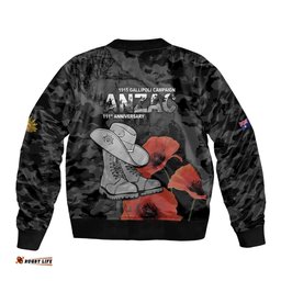 Australia 1915 Gallipoli ANZAC Bomber Jacket 111th Anniversary Army Boots And Slouch Hat LT14
